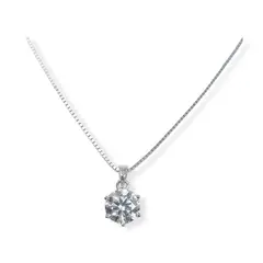 ELBAULDEJUMA - Collar dije Plata Fina Punto Luz diamante Moissanita 1ct Certificado