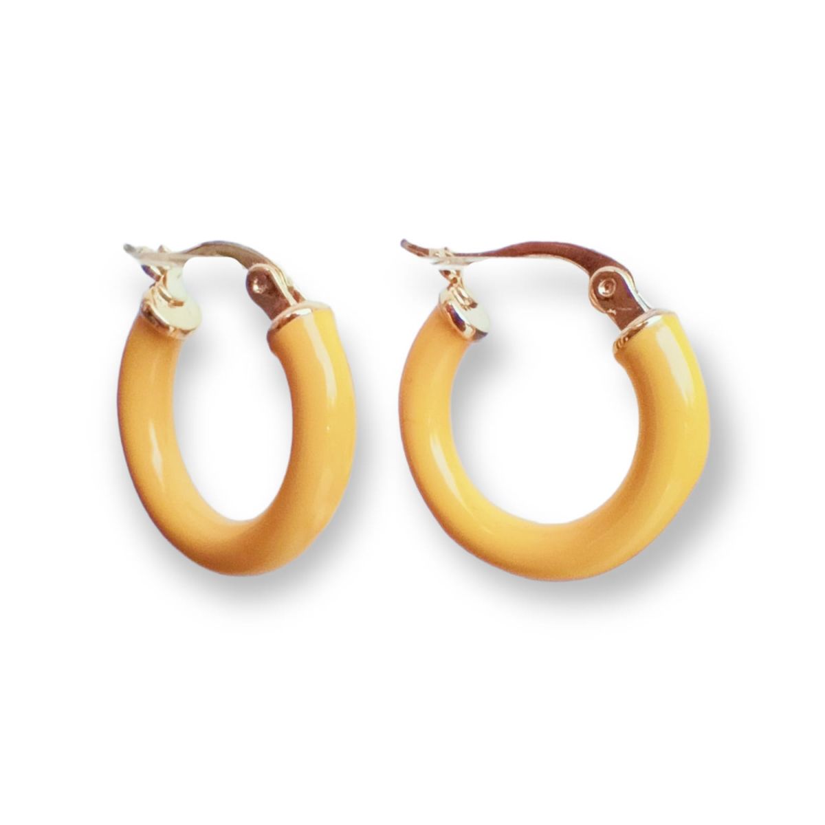 ELBAULDEJUMA - Argollas Hoop color neon brillantes pendientes chapado oro 18kl