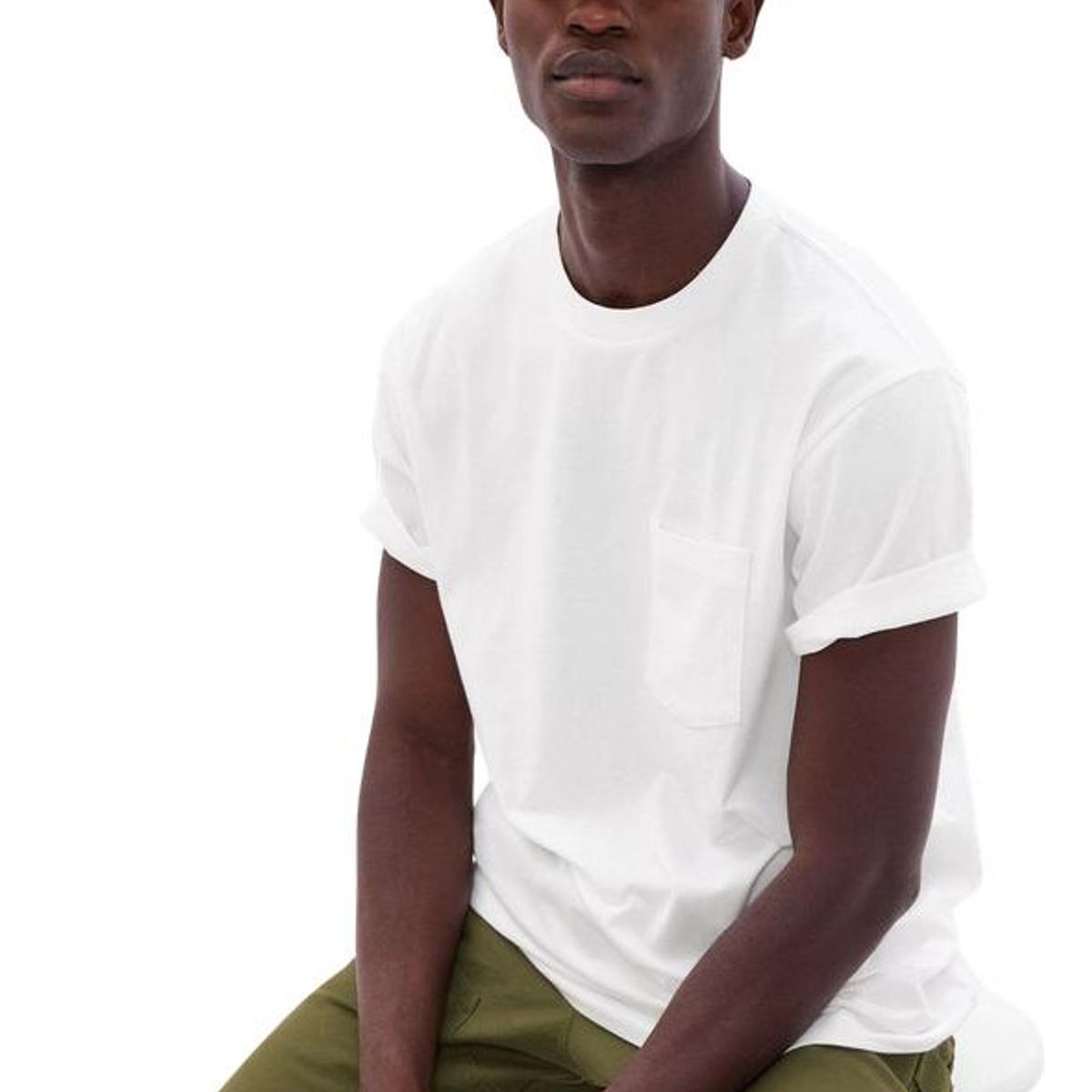 GAP - Polera Con Bolsillo Manga Corta Blanco GAP