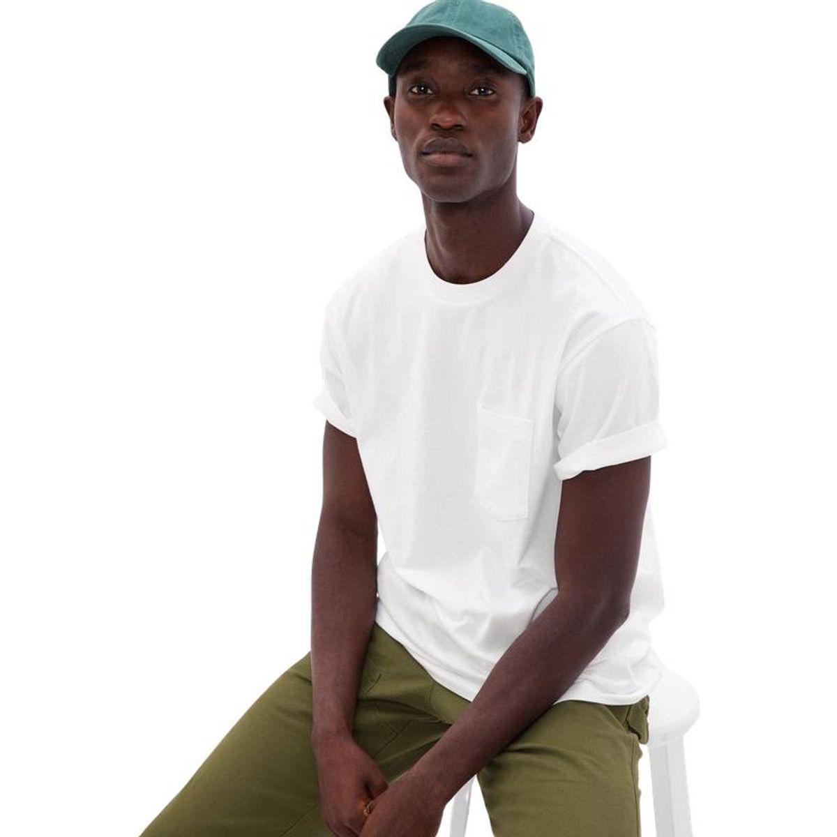 GAP - Polera Con Bolsillo Manga Corta Blanco GAP