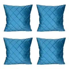 GENERICO - Pack 4 Unidades Funda Para Cojin Terciopelo Rombo A Eleccion - Turquesa