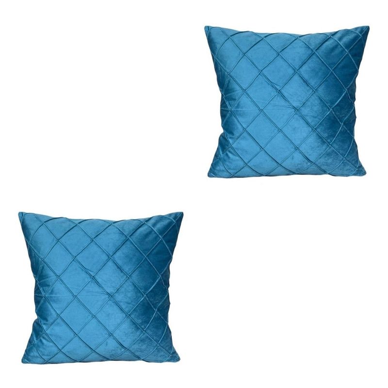 GENERICO - Funda Para Cojin Velvet Rombo Pack 2 Unds Terciopelo Colores - Turquesa