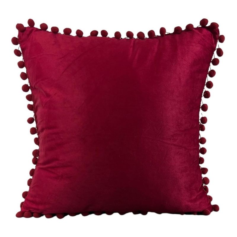 GENERICO - Funda De Cojines Con Pompones Medida 45x45 Terciopelo Conchevino