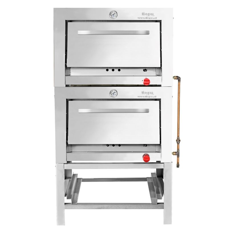 TICGAS - Horno Ticgas 2 cámaras Inox. 58x65 (Camara Inox) Gas Natural