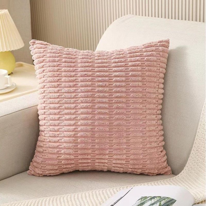 GENERICO - Pack De 2 Fundas De Terciopelo Con Textura Plush 45x45cm Rosado