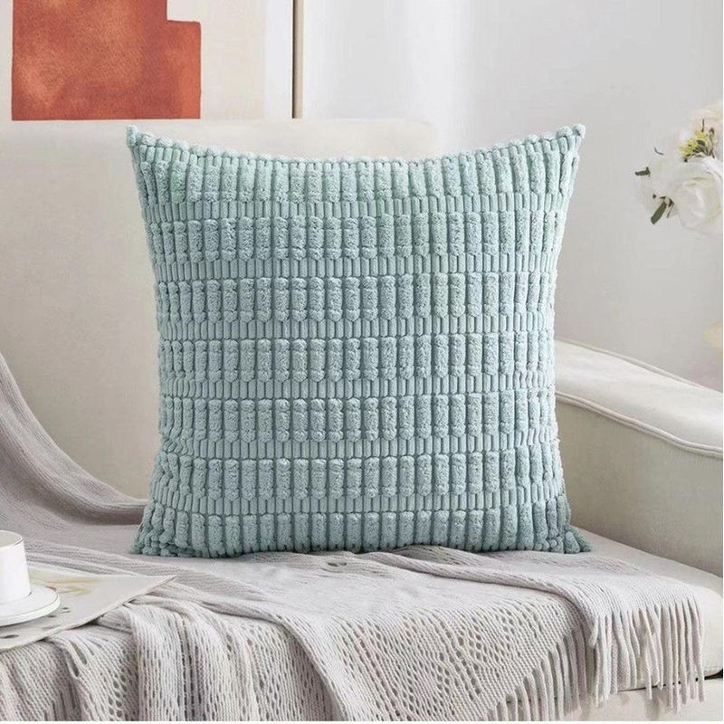 GENERICO - Pack De 2 Fundas De Terciopelo Con Textura Plush 45x45cm Menta