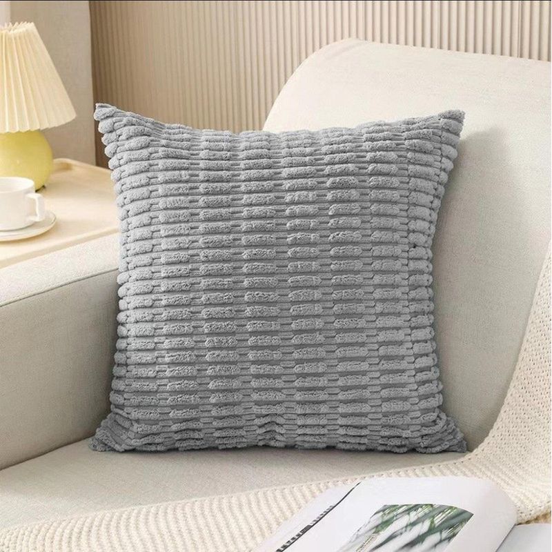 GENERICO - Pack De 2 Fundas De Terciopelo Con Textura Plush 45x45cm Gris