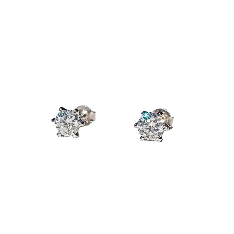 ELBAULDEJUMA - Aros Pendientes Punto Luz Moissanita Plata 925