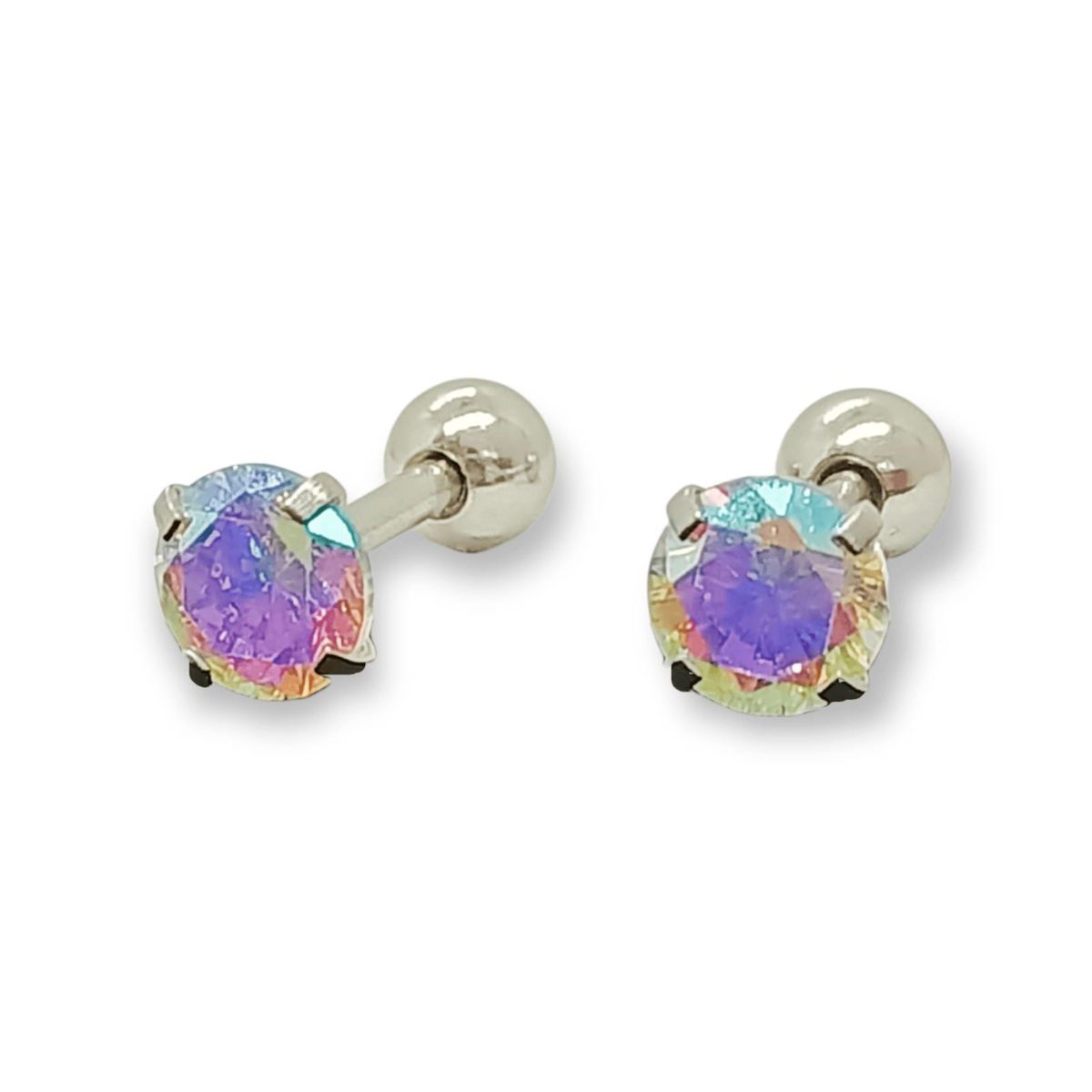 ELBAULDEJUMA - Aros Puntos Luz figura circulo  Zirconia Tornasol