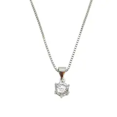 ELBAULDEJUMA - Cadena tejido veneciano dije punto luz plata ley S925