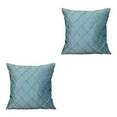 GENERICO - Funda Para Cojin Velvet Rombo Pack 2 Unds Terciopelo Colores - Agua