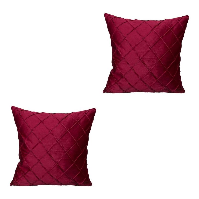 GENERICO - Funda Para Cojin Velvet Rombo Pack 2 Unds Terciopelo Colores - Cafe