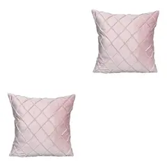 GENERICO - Funda Para Cojin Velvet Rombo Pack 2 Unds Terciopelo Colores - Rosa