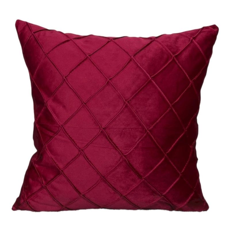 GENERICO - Fundas Para Cojin Tercipelo Rombo Velvet Variedad De Colores - Burdeo