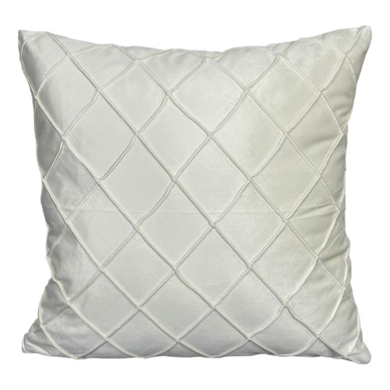 GENERICO - Fundas Para Cojin Tercipelo Rombo Velvet Variedad De Colores - Crema