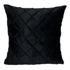 GENERICO - Fundas Para Cojin Tercipelo Rombo Velvet Variedad De Colores - Negro
