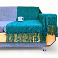 GENERICO - Manta Decorativa Tejida Estilo Nordico Para Sofa Sillon Cama Turquesa