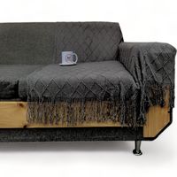 Manta Decorativa Estilo Nordico Para Sofa Sillon Cama - Gris oscuro