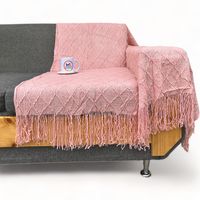 Manta Decorativa Tejida Estilo Nordico Para Sofa Sillon Cama - Rosa