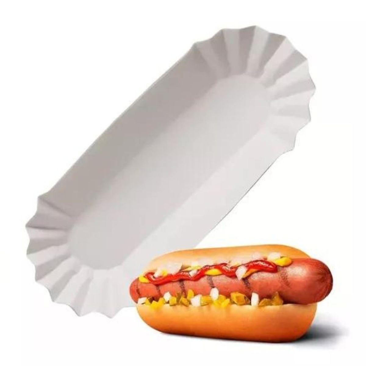 GENERICO - Canoa Porta Completos Hot Dog Pequeña 20x6 500 Unidades