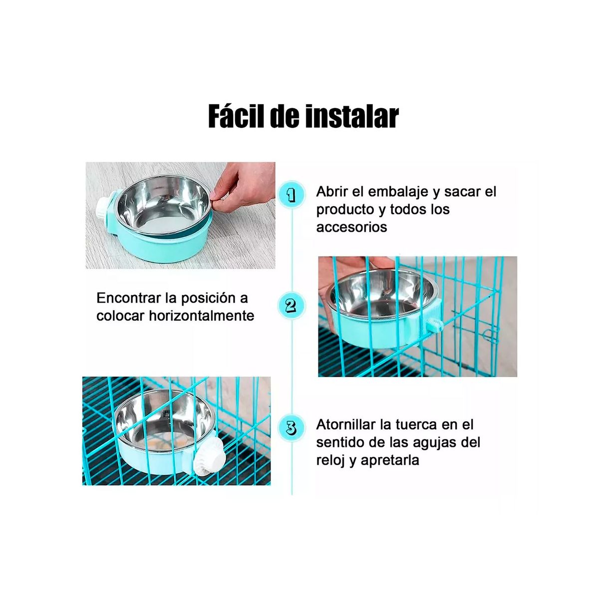 GENERICO - 2pcs Cuenco De Comida Para Mascotas Con Jaula Colgante