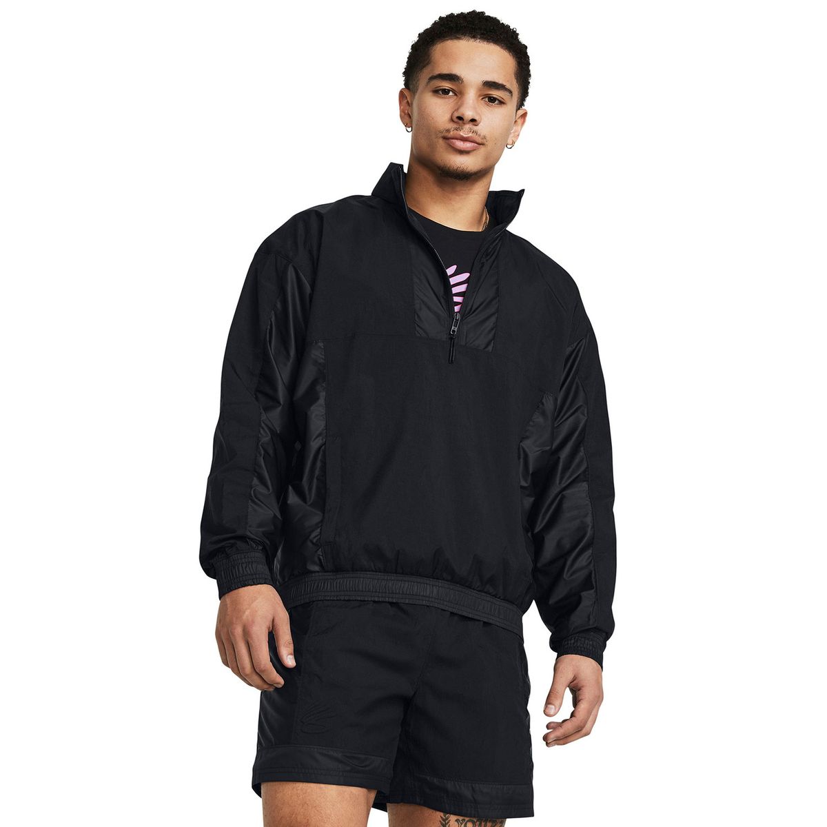 UNDER ARMOUR - Chaqueta tejida Curry para hombre Negro UNDER ARMOUR