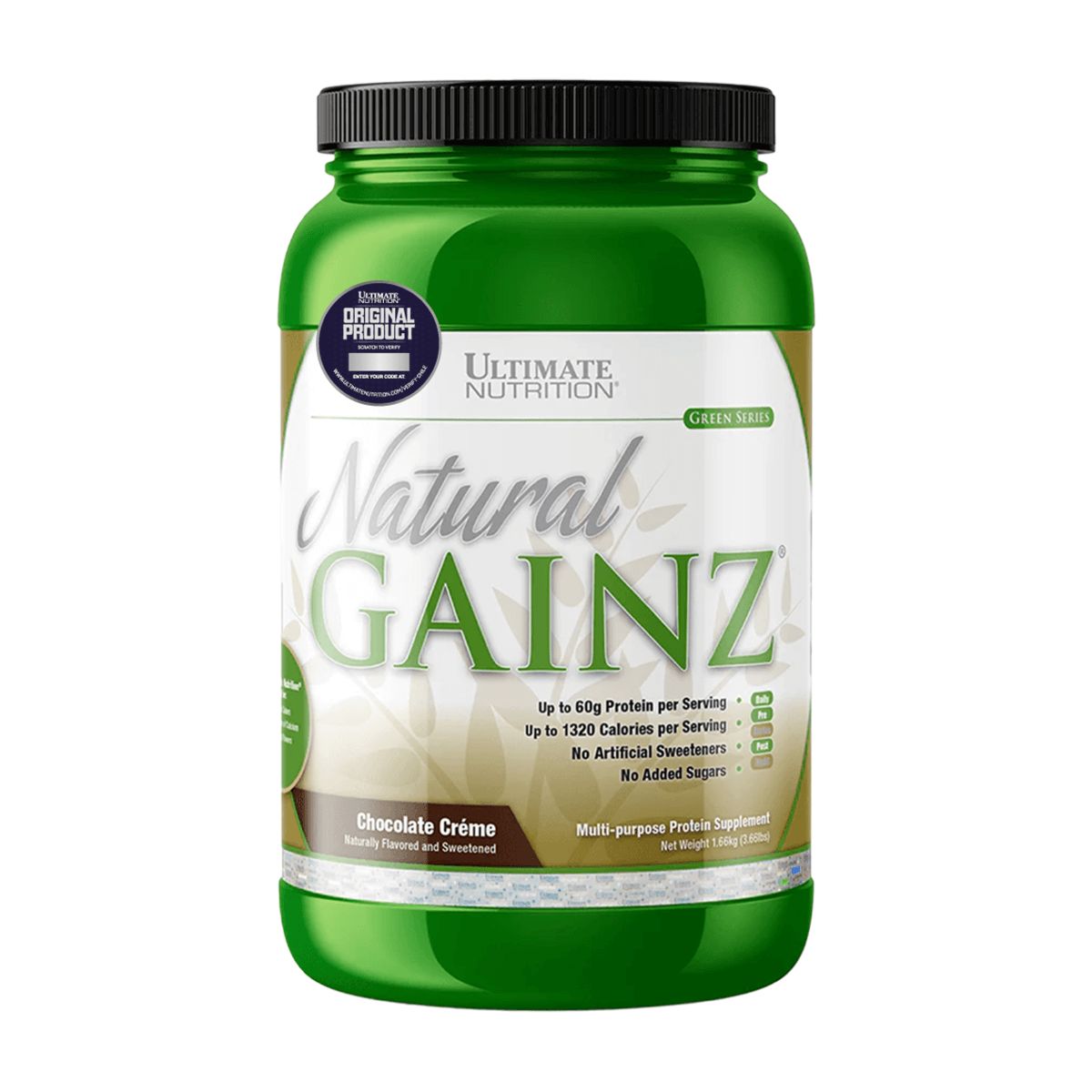 OPTIMUN NUTRITION - NATURAL GAINZ 3.66LB, UL - CHOCOLATE