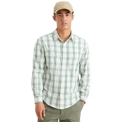 DOCKERS - Camisa Hombre Work Regular Fit Blanco-Verde