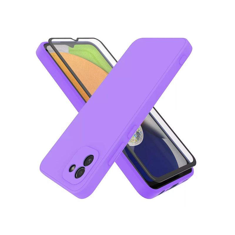 GENERICO - Carcasa Silicona Para Samsung A03 Todos + Lamina Completa