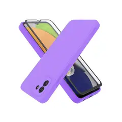 GENERICO - Carcasa Silicona Para Samsung A03 Todos + Lamina Completa