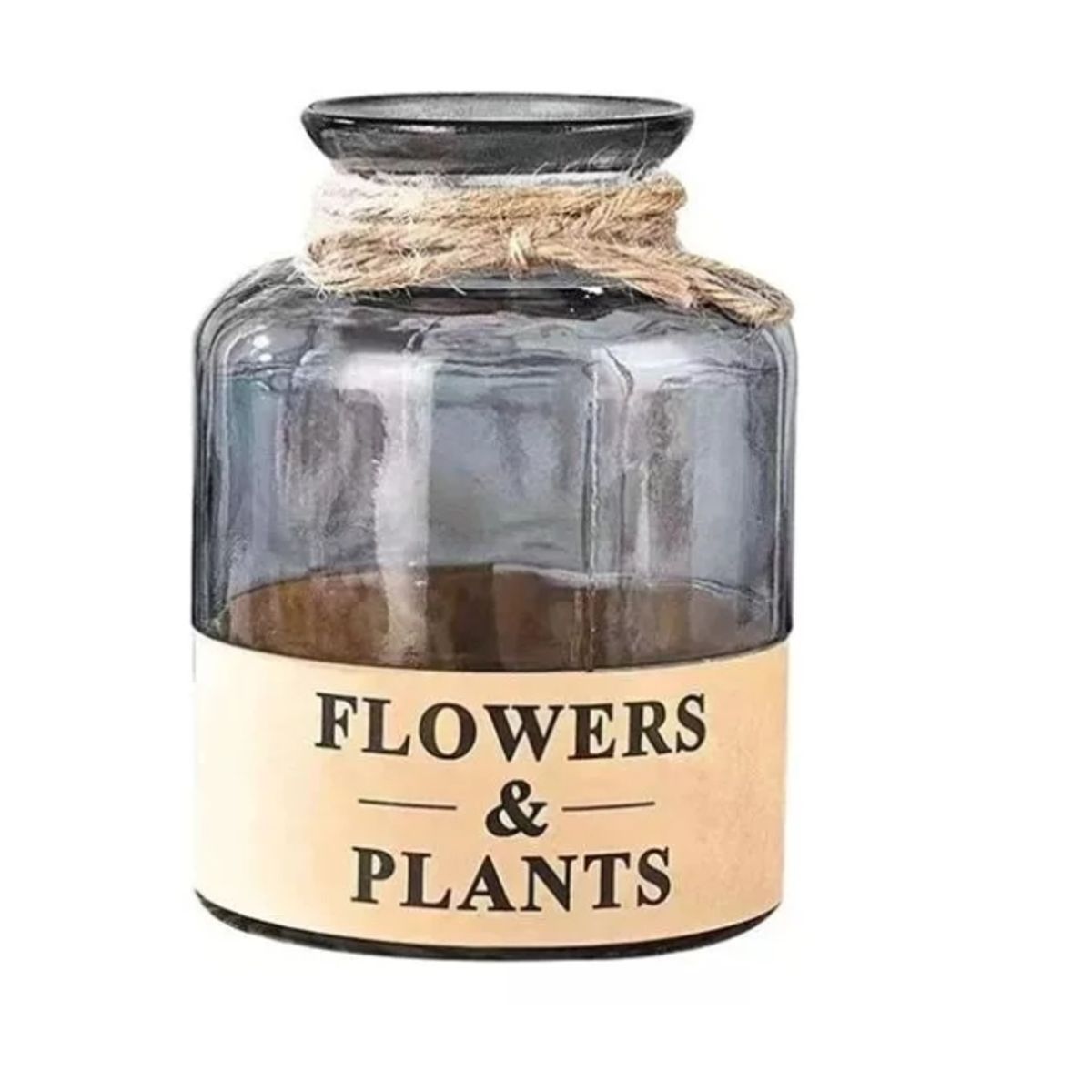 GENERICO - Florero Jarron Decorativo Vidrio Flowers Flores 14x10m.