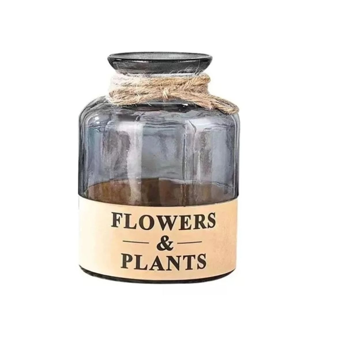 GENERICO - Florero Jarron Decorativo Vidrio Flowers Flores 14x10m.