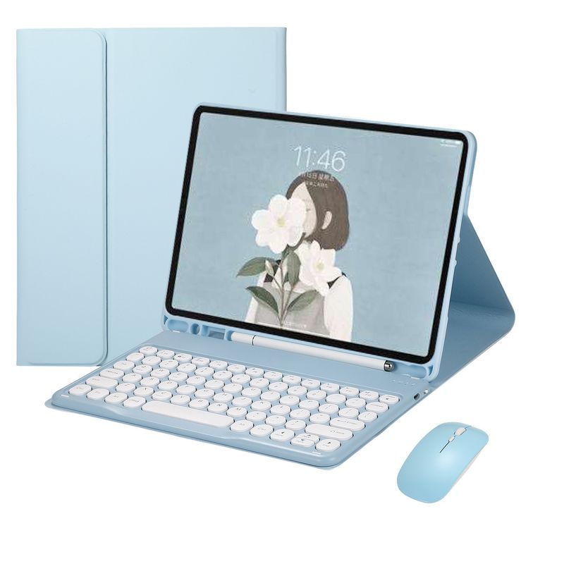 SHARGE - Teclado y Ratón Bluetooth para iPad 10a Gen 2022 10.9inch Azul Español.