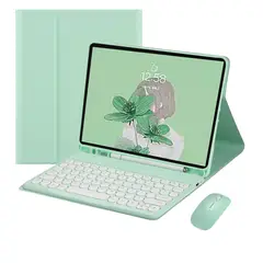 SHARGE - Teclado y Ratón Bluetooth para iPad 10a Gen 2022 10.9in Verde Español