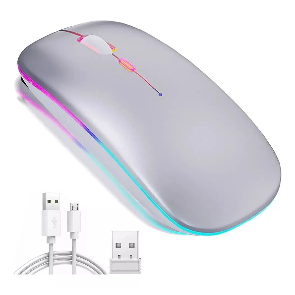 KUANGYE - Mouse Inalámbrico Ergonomico Ratón Wireless Recargable Led