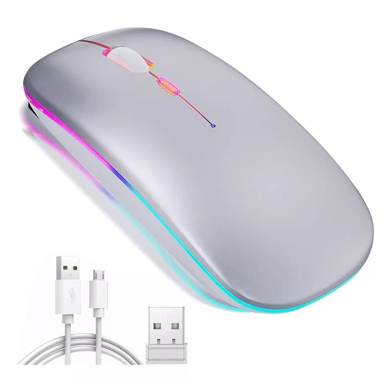 KUANGYE - Mouse Inalámbrico Ergonomico Ratón Wireless Recargable Led