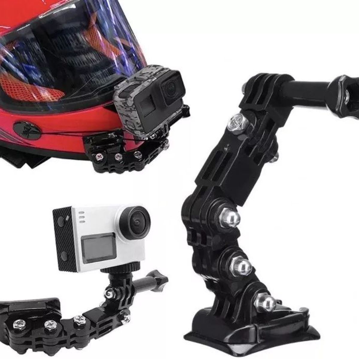 KUANGYE - Kit Montaje Frontal Adhesivo Curvo Brazo Articulado Casco Moto Bicicleta