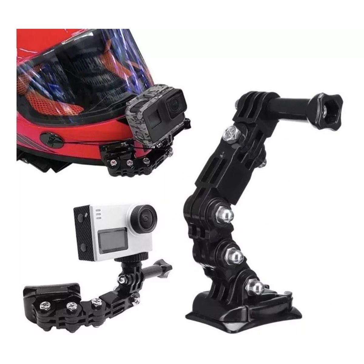 KUANGYE - Kit Montaje Frontal Adhesivo Curvo Brazo Articulado Casco Moto Bicicleta