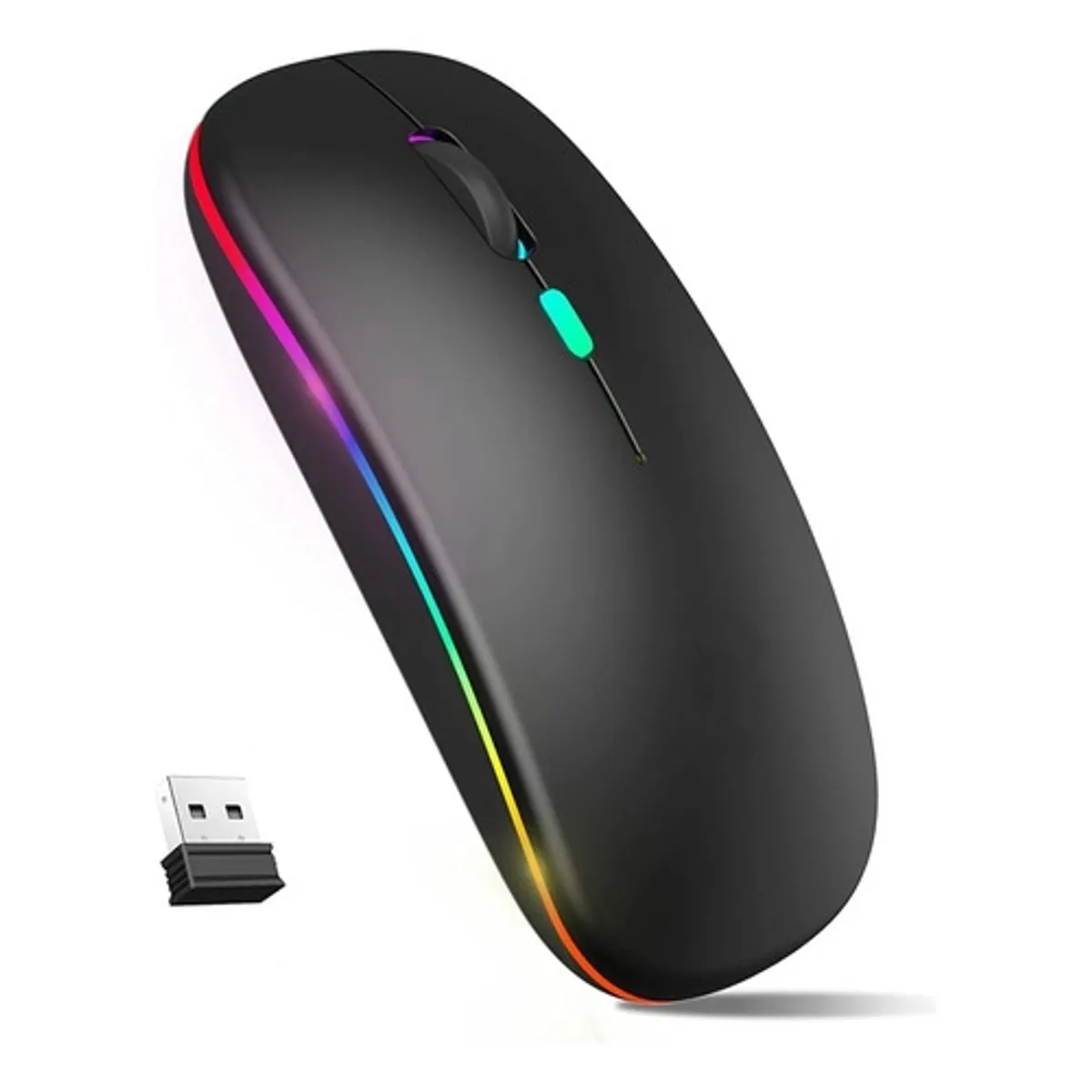 KUANGYE - Mouse Inalámbrico Ergonomico Ratón Wireless Recargable Led