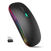 Mouse Inalámbrico Ergonomico Ratón Wireless Recargable Led