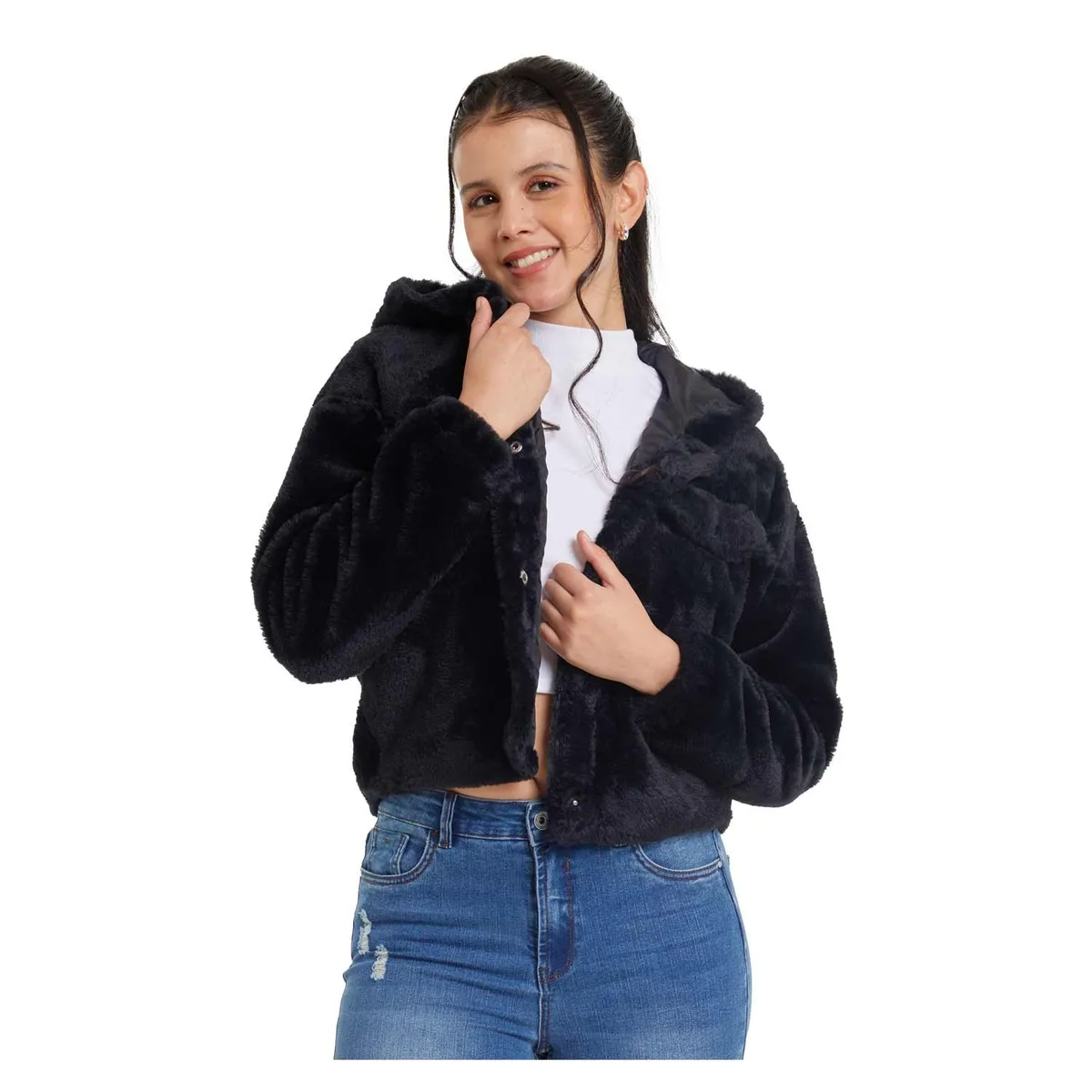 FASHION'S PARK - Polar Mujer Tipo Chaqueta Negro Fashion's Park