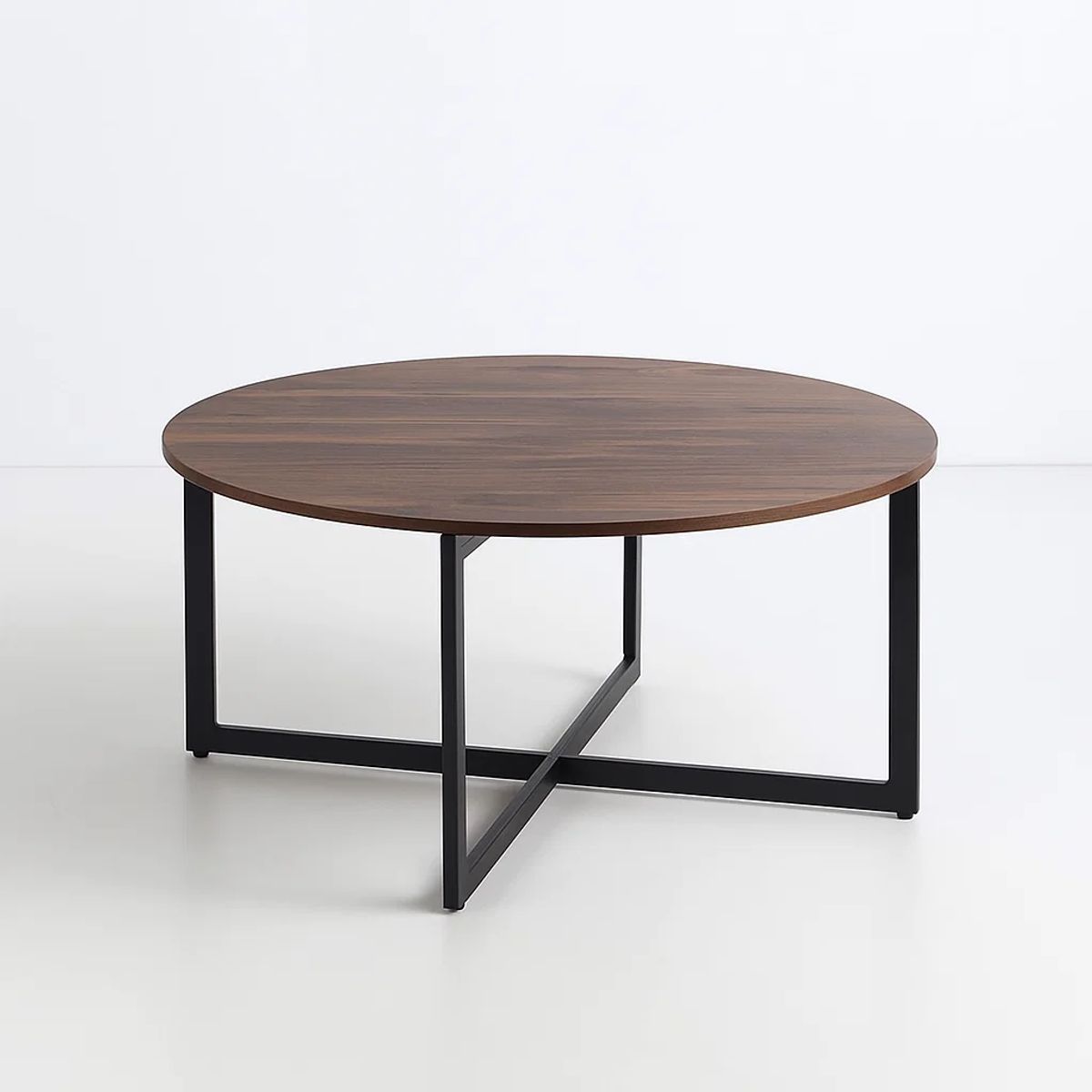 KLIK - Mesa de centro 80cm redonda - Madera Oscura Walnut