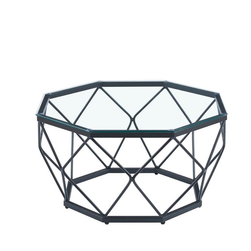 KLIK - Mesa de centro enrejada 80 cm - Vidrio