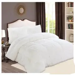 GENERICO - Plumón king blanco peludito mas grande 250x270 incluye fundas GSOL