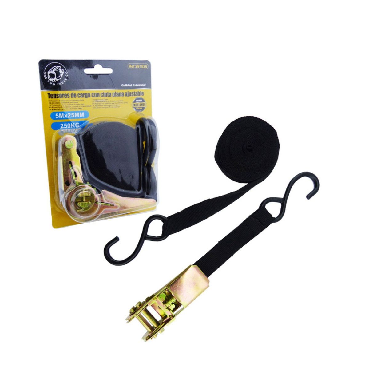 GENERICO - Cinta Amarre Crique Traca Traca Moto Trailer 5 Metros 250 Kg