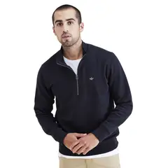 DOCKERS - Sweater Hombre Quarter-Zip Fleece Regular Fit Negro