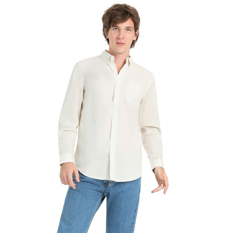 DOCKERS - Camisa Hombre Stain Defender Classic Fit Crema Dockers