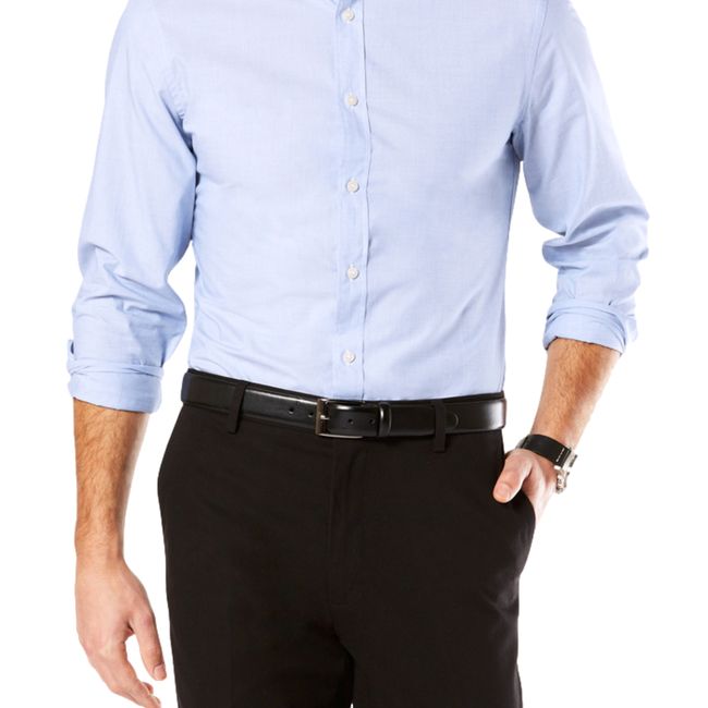DOCKERS - Camisa Hombre Refined Poplin Slim Fit Celeste Dockers
