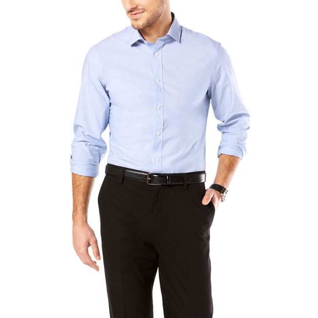 DOCKERS - Camisa Hombre Refined Poplin Slim Fit Celeste Dockers