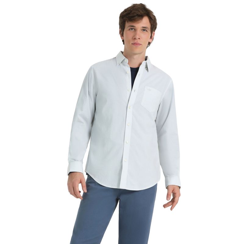 DOCKERS - Camisa Hombre Stain Defender Classic Fit Plomo Dockers